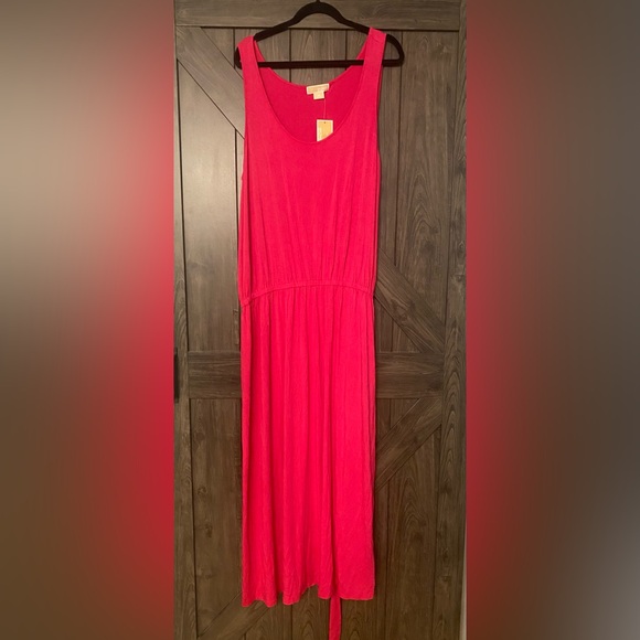Michael by Michael Kors Hot Pink Maxi with waist tie, NWT, sz 2X - Picture 2 of 8